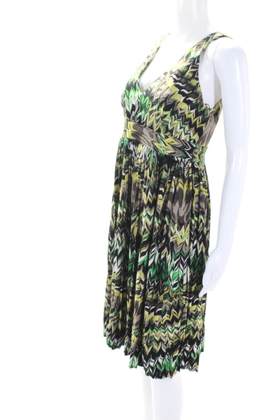 A.P.N.Y. Womens Sleeveless V Neck Abstract Dress Multiclored Size Medium