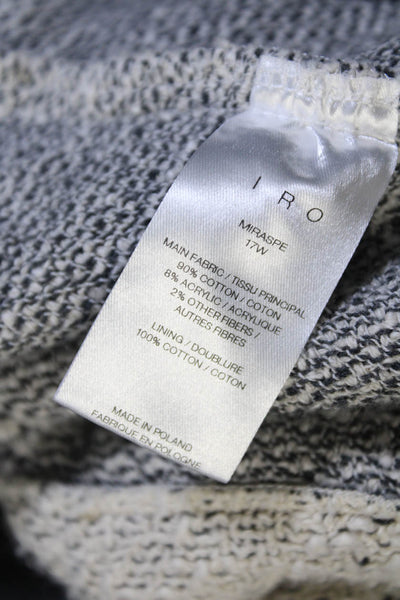 IRO Womens Cotton Tweed Draped Open Front Short Blazer Jacket White Size 38