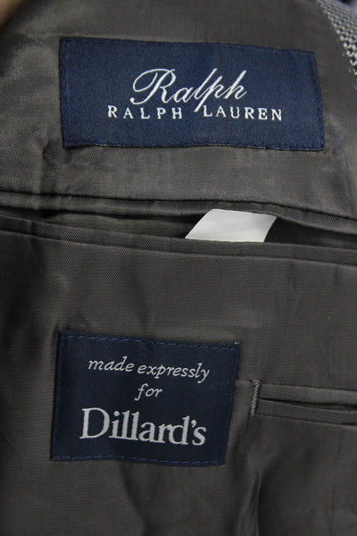 Ralph Ralph Lauren Mens Black Houndstooth Silk Wool Two Button Blazer Size 40R