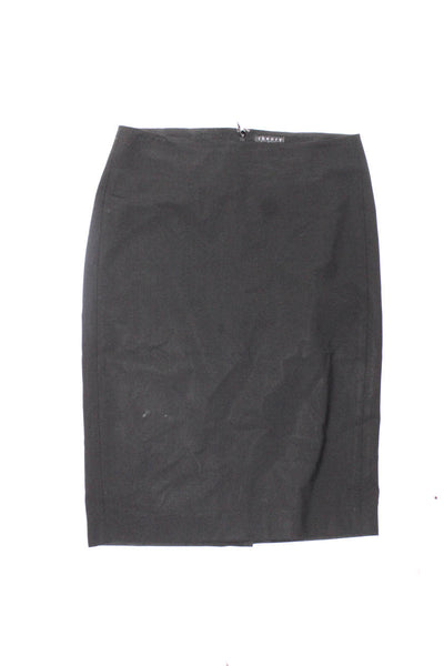 Vince Theory Womens Wool Hook & Eye Zipped Midi Skirt Pants Black Size 2 Lot 2