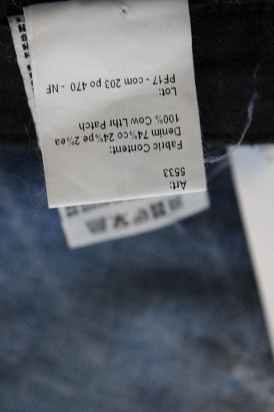 R13 Womens Denim Five Pocket Button Closure Mid-Rise Skinny Jeans Black Size 24
