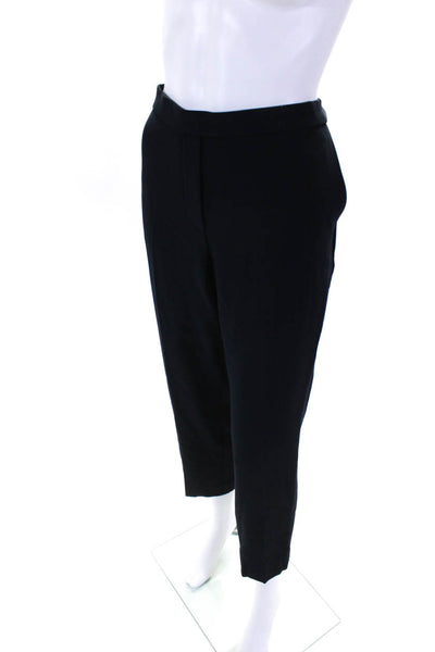 Theory Womens Half Elastic Waist Mid Rise Slim Leg Crop Pants Navy Size 10