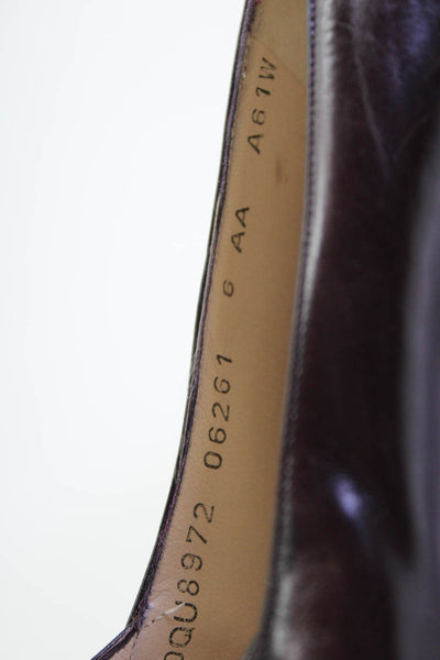 Salvatore Ferragamo Women's Pointed Toe Cone Heels Slip-On Pumps Burgundy Size 6