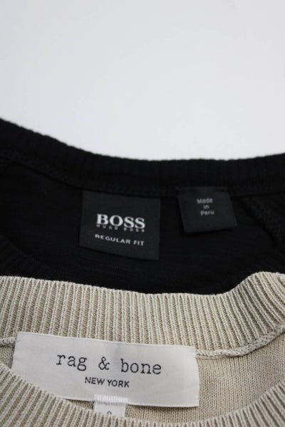 Boss Hugo Boss Rag & Bone Mens Long Sleeve Pullover Tops Black Size S M Lot 2