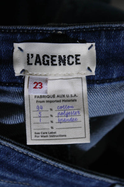 L Agence Womens Zipper Fly High Rise Jyothi Skinny Jeans Blue Denim Size 23