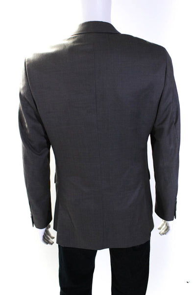 Bar III Mens Slim Fit Two Button Blazer Jacket Gray Wool Size 38 Regular