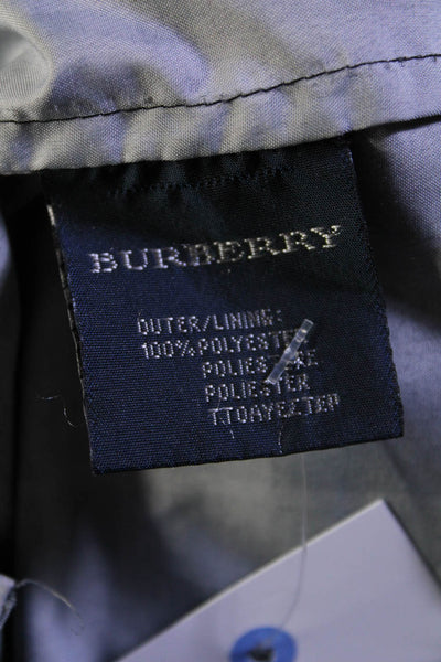 Burberry Golf Mens Plaid Hooded Full Zipper Rain Jacket Black Size Small