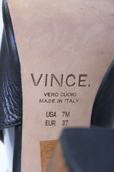 Vince Womens Leather Open Toe Adjustable Ankle Strap Heels Black Size 37 7