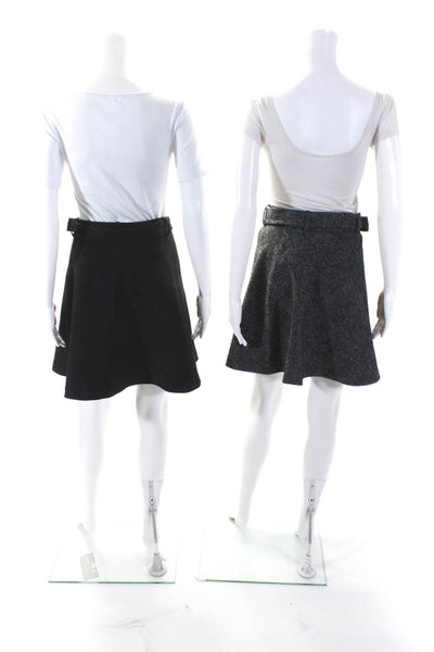 Zara Womens Belted Knee Length A Line Skirts Black Size Small Lot 2