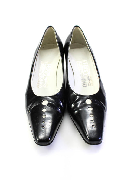 Salvatore Ferragamo Women's Slip-On Kitten Heels Work Wear  Shoe Black Size 6.5