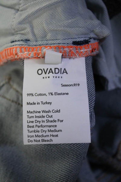 Ovadia Men's Five Pockets Distress Medium Wash Skinny Denim Pant Size 32