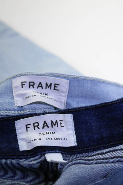 Frame Womens Cotton Denim 5 Pocket Mid-Rise Skinny Jeans Blue Size 28 Lot 2