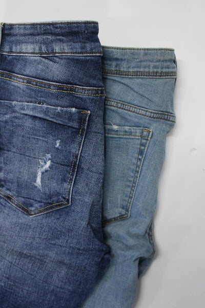 Zara Trafaluc Denimwear Womens Distressed Skinny Jeans Blue Size 4 Lot 2