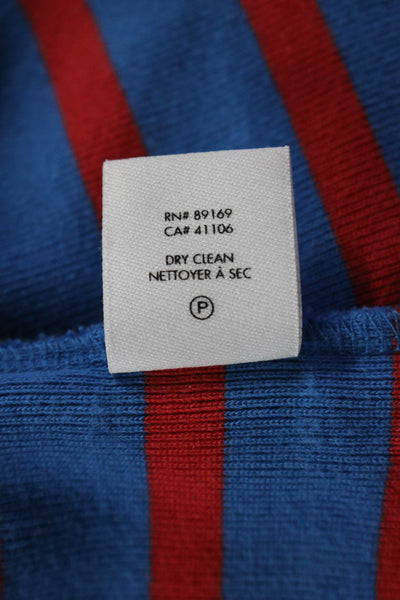 Derek Lam 10 Crosby Womens Button Trim Striped Sweater Blue Red Size Small