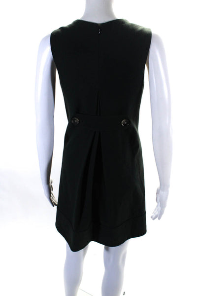 Theory Womens Wool Back Zip Flared Hem Lined Mini Tank Dress Dark Gray Size 6