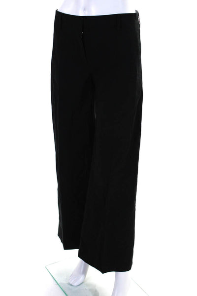 'S Max Mara Womens Black Cotton High Rise Wide Leg Dress Pants Size 6