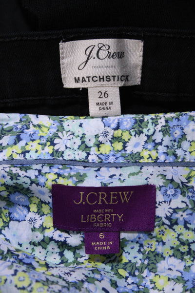 J Crew Womens Jeans Green Floral Cotton Button Down Blouse Top Size 6 26 lot 2