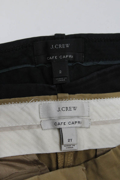 J Crew Womens Brown Cotton Mid-Rise Straight Leg Cafe Capri Pants Size 2T 2 lot2