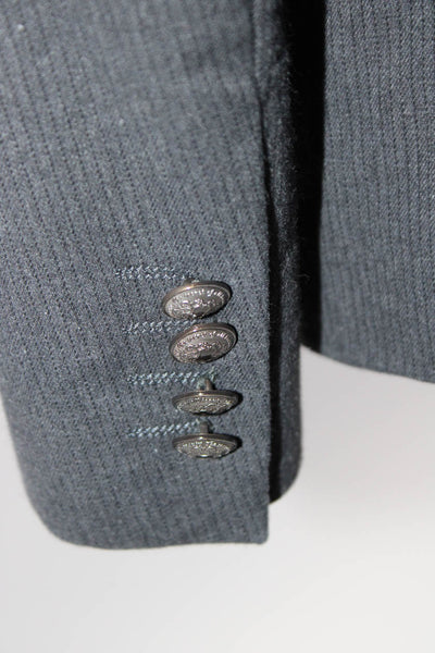 John Varvatos Star USA Mens Single Breasted Pinstripe Suit Blazer Gray Size 34