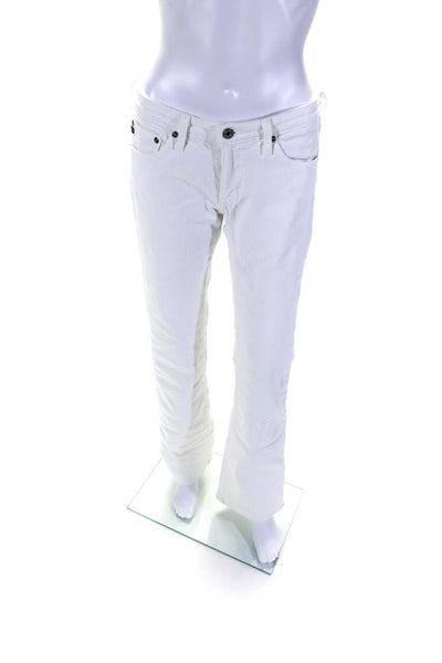 AG Women's Midrise Five Pockets Button Closure Boot Cut Denim Pant White Size 29