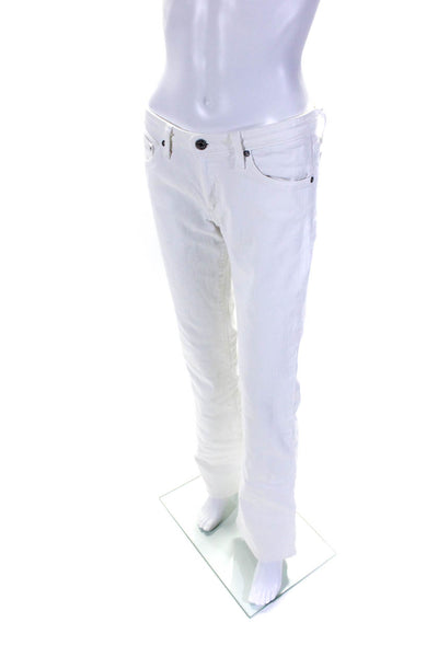 AG Women's Midrise Five Pockets Button Closure Boot Cut Denim Pant White Size 29