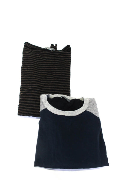 Vince Womens Colorblock Print Knit Top Striped Shirt Multicolor Size XS L Lot 2