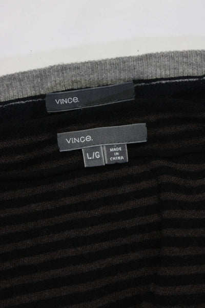 Vince Womens Colorblock Print Knit Top Striped Shirt Multicolor Size XS L Lot 2