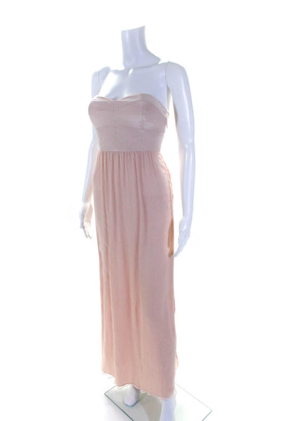 Twelfth Street by Cynthia Vincent Womens Silk Strapless Maxi Dress Pink Size 2