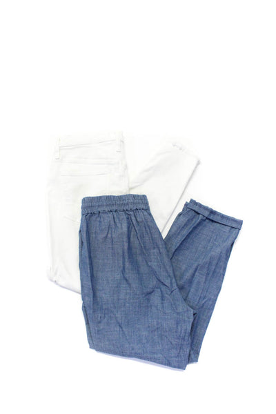 J Crew Madewell Womens Cotton Drawstring Waist Pants Blue Size 8 29 Lot 2