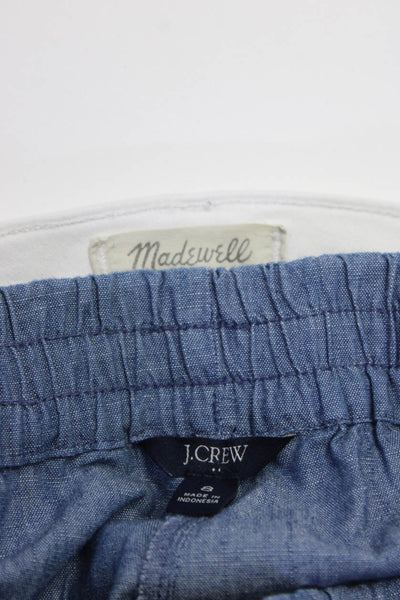 J Crew Madewell Womens Cotton Drawstring Waist Pants Blue Size 8 29 Lot 2