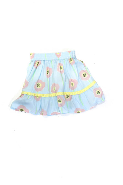 Stella McCartney Girls Floral Ruffle A Line Skirt Blue Size 6