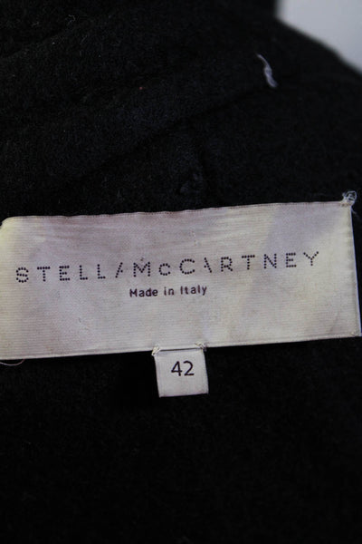 Stella McCartney Womens Double Breasted Collared Cashmere Coat Black Size IT 42