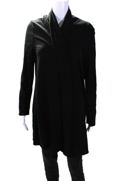 The Row Womens Long Sleeve Open Front Cardigan Sweater Black Size Large