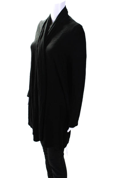 The Row Womens Long Sleeve Open Front Cardigan Sweater Black Size Large