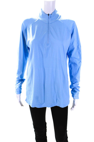 Lululemon Womens Quarter Zip Mock Neck Pullover Athletic Jacket Blue Size 10