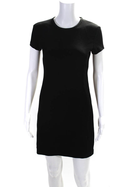 Theory Womens Short Sleeves Jatinn K Oxford Knit Mini Dress Black Size 2