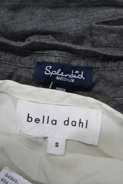 Splendid Bella Dahl Womens Tee Shirts Gray White Size Medium Small Lot 2