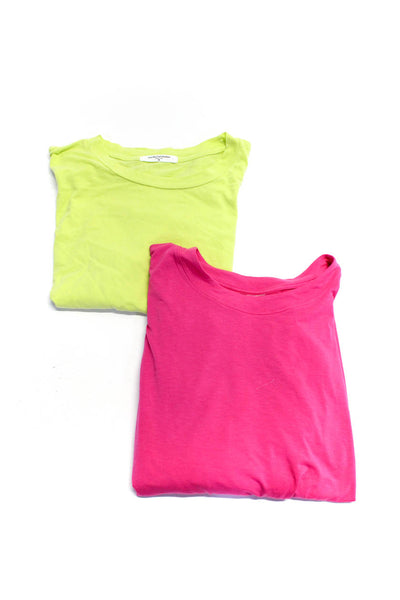 Perfect White Tee Athleta Womens Top Tee Shirt Pink Green Medium Large Lot 2