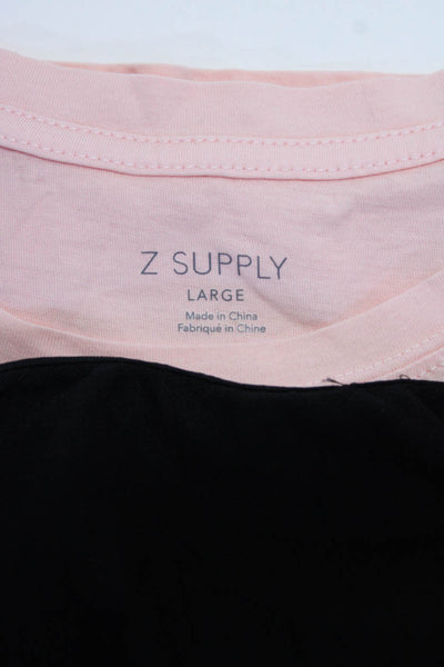 Z Supply Athleta Womens Short Sleeve Tee Shirt Snap Henley Top Size Large Lot 2