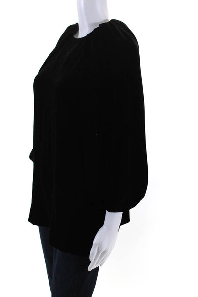 COS Womens Velvet Balloon Sleeve Blouse Black Size 12