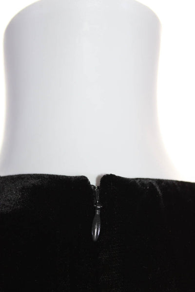 COS Womens Velvet Balloon Sleeve Blouse Black Size 12