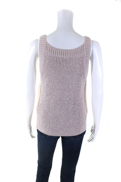 J Crew Womens Cotton Sleeveless Split Hem Knit Tank Top Light Pink Size S