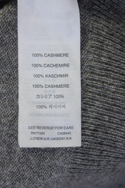 J Crew Collection Womens Cashmere Knit Long Sleeve V-Neck Sweater Gray Size S