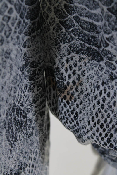 Charlotte Brody Womens Silk Snakeskin Print Blouse Black White Size Medium