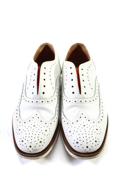 Rag & Bone Womens Leather Slide On Oxford Dress Shoes White Size 37. 57.5