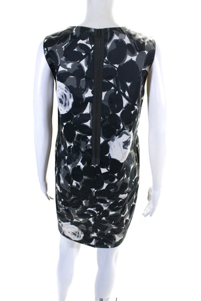 Marni Womens Floral Sateen Sleeveless Sheath Dress Black Gray White Size IT 38