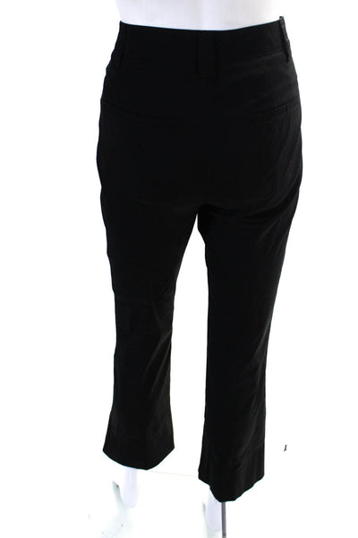 Prada Womens Mid Rise Poplin Straight Leg Dress Pants Black Cotton Size IT 40