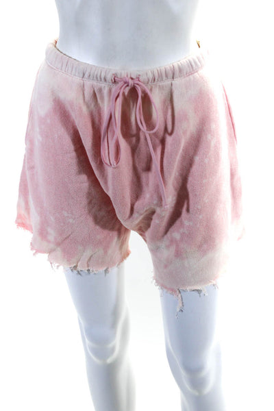 R13 Womens Mid Rise Acid Washed Terry Sweat Shorts Pink Size Extra Small