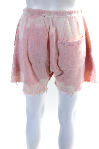 R13 Womens Mid Rise Acid Washed Terry Sweat Shorts Pink Size Extra Small