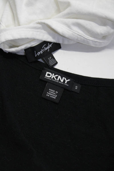 DKNY Lord + Taylor Womens Cotton Sequin Scoop Neck Tank Top Black Size Lot 2